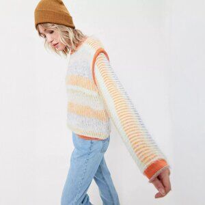 UO Marcia Mixed Knit Crew Neck Sweater - sz XS